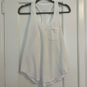 White lululemon cotton Racerback with pocket